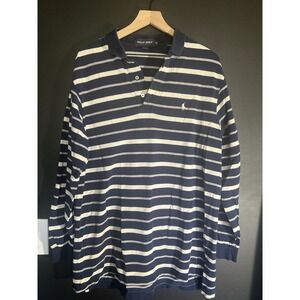 Polo Ralph Lauren Mens Striped Short Sleeve Pima Cotton Golf Fit Polo Shirt XL